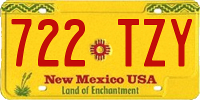 NM license plate 722TZY