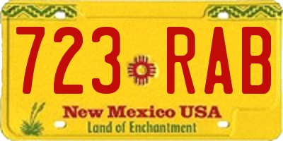 NM license plate 723RAB