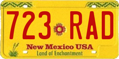 NM license plate 723RAD