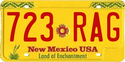 NM license plate 723RAG