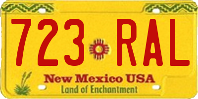 NM license plate 723RAL