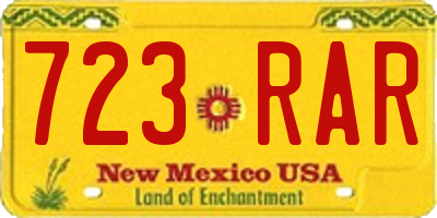 NM license plate 723RAR
