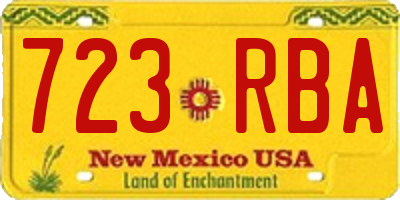 NM license plate 723RBA