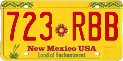 NM license plate 723RBB