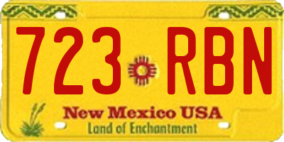 NM license plate 723RBN