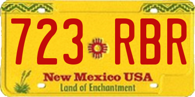 NM license plate 723RBR