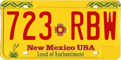 NM license plate 723RBW