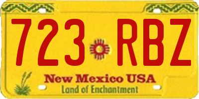 NM license plate 723RBZ