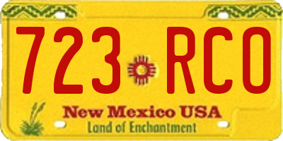 NM license plate 723RCO