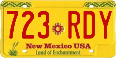 NM license plate 723RDY
