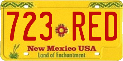 NM license plate 723RED