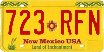 NM license plate 723RFN
