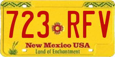 NM license plate 723RFV