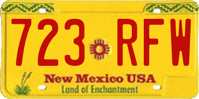 NM license plate 723RFW