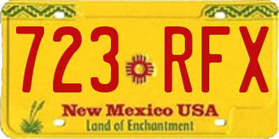 NM license plate 723RFX