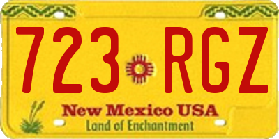 NM license plate 723RGZ