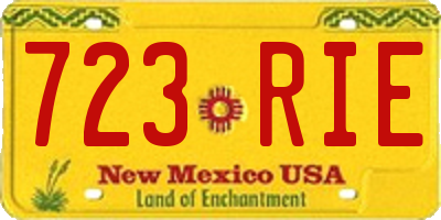 NM license plate 723RIE