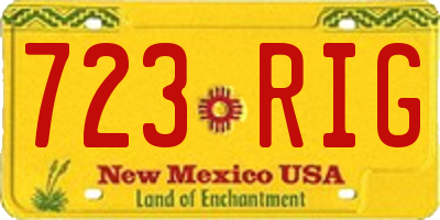 NM license plate 723RIG