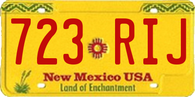 NM license plate 723RIJ
