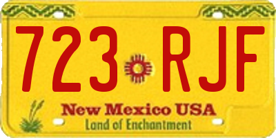 NM license plate 723RJF