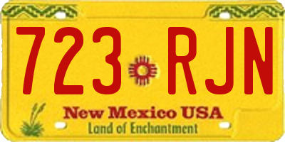 NM license plate 723RJN