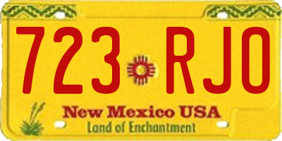 NM license plate 723RJO