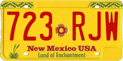 NM license plate 723RJW