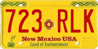 NM license plate 723RLK