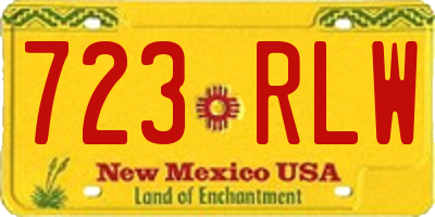 NM license plate 723RLW