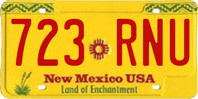 NM license plate 723RNU