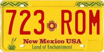 NM license plate 723ROM