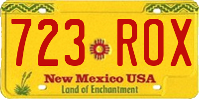 NM license plate 723ROX