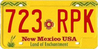 NM license plate 723RPK