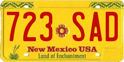NM license plate 723SAD