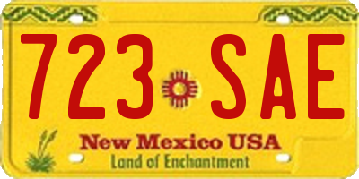 NM license plate 723SAE