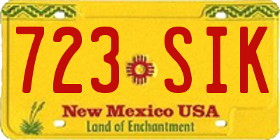 NM license plate 723SIK