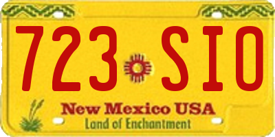 NM license plate 723SIO