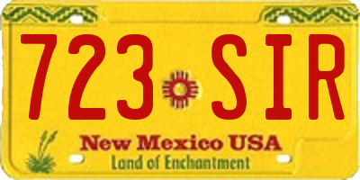NM license plate 723SIR