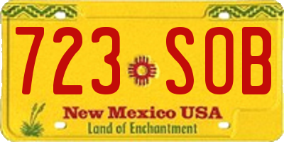 NM license plate 723SOB