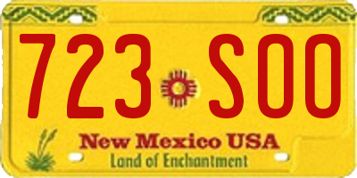 NM license plate 723SOO