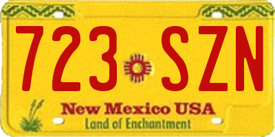 NM license plate 723SZN