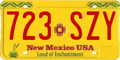 NM license plate 723SZY