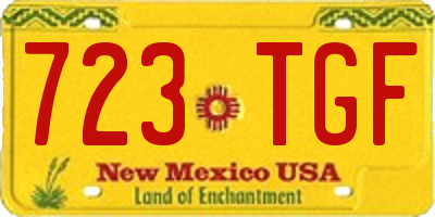 NM license plate 723TGF