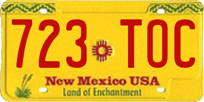 NM license plate 723TOC