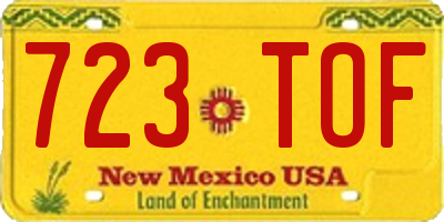 NM license plate 723TOF