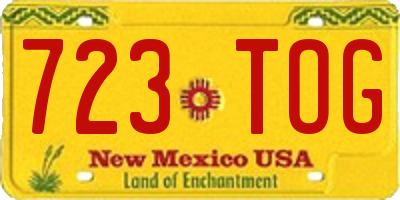 NM license plate 723TOG