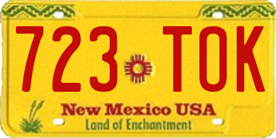 NM license plate 723TOK