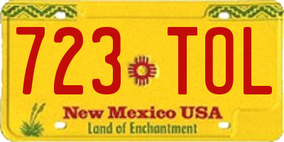 NM license plate 723TOL