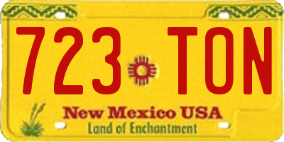 NM license plate 723TON