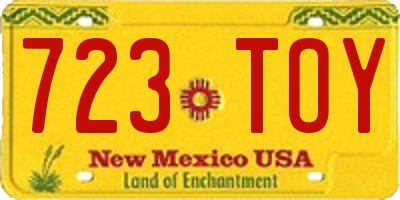NM license plate 723TOY